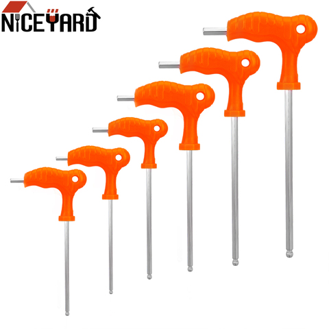NICEYARD 2.5mm 3mm 4mm 5mm 6mm 8mm High-carbon Steel Allen Hex Key Wrench T Handle Spanner Inner Hexagon Wrench Hand Tool ► Photo 1/6