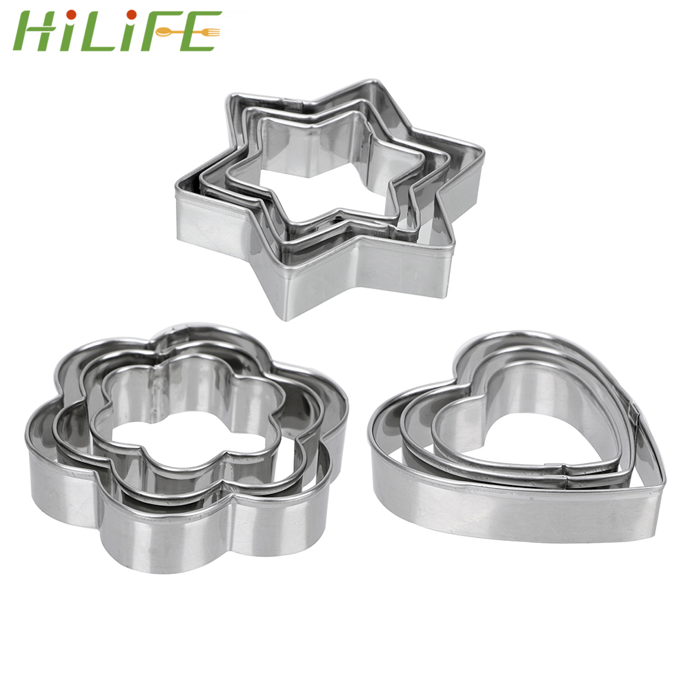 12pc/set Baking Moulds Stainless Steel Cookie Cutters DIY Mold Stencils Pastry 