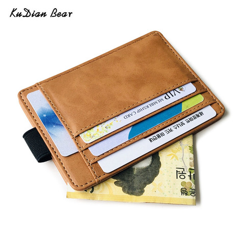 KUDIAN BEAR Men Card Holder Leather Credit Card Holder Vintage Designer Travel Card Wallets Car-Cover for Documents BIH112 PM49 ► Photo 1/6