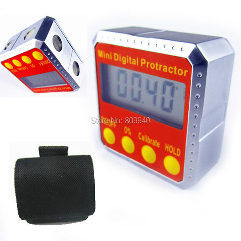 Mini Digital Protractor inclinometer Bevel Box level Digital Angle Finder bevel magnet Protractor Sensor with 4pcs strong magnet ► Photo 1/1