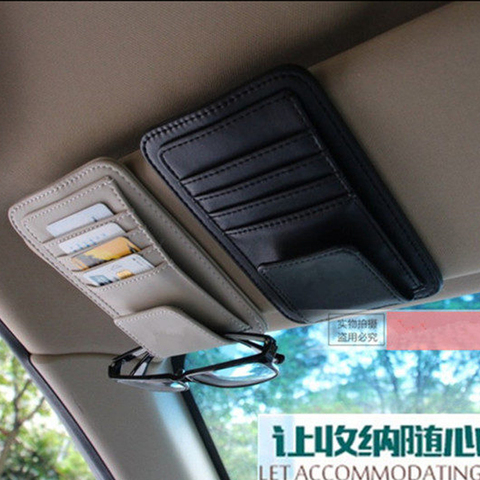 Freeshipping Car Vehicle Sun Visor Sunglasses Eyeglasses Glasses Holder Clip Credit Card Package ID Storage Bag With 3 Color ► Photo 1/6