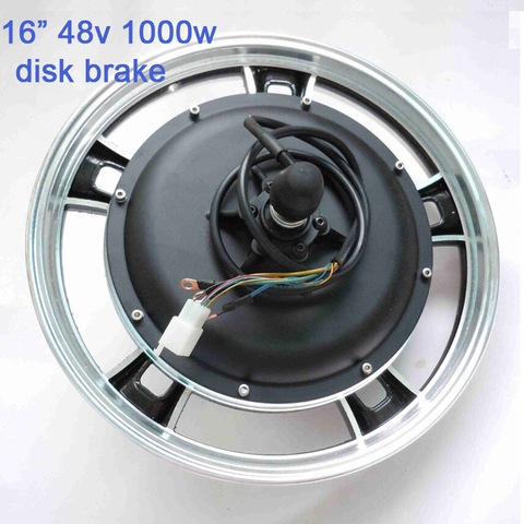 16inch  48v 1000W e-bike brushless disk brake rear hub motor/ electric scooter integrated motor easy installing G-M045 ► Photo 1/1