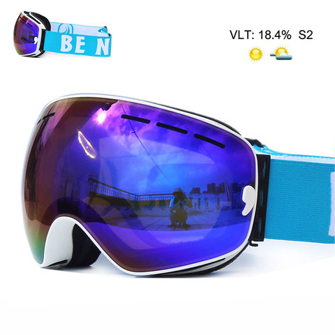 UV400 Anti-fog Double Layers Ski Goggles Big Lens Ski Mask Glasses Skiing Snow Snowboard Eyewear Mirror polarize Goggles for men ► Photo 1/6