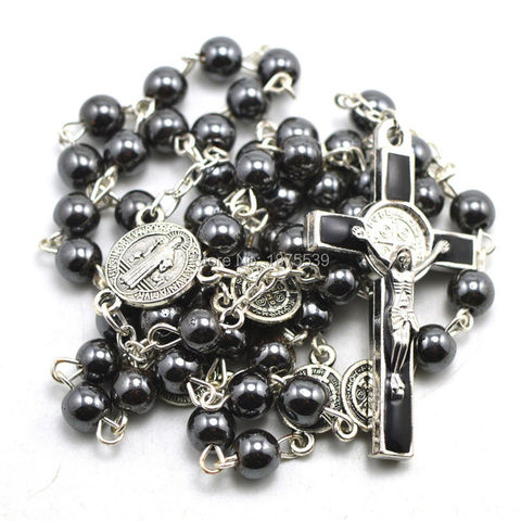 Hematite Bead Saint Benedict Rosary ► Photo 1/6