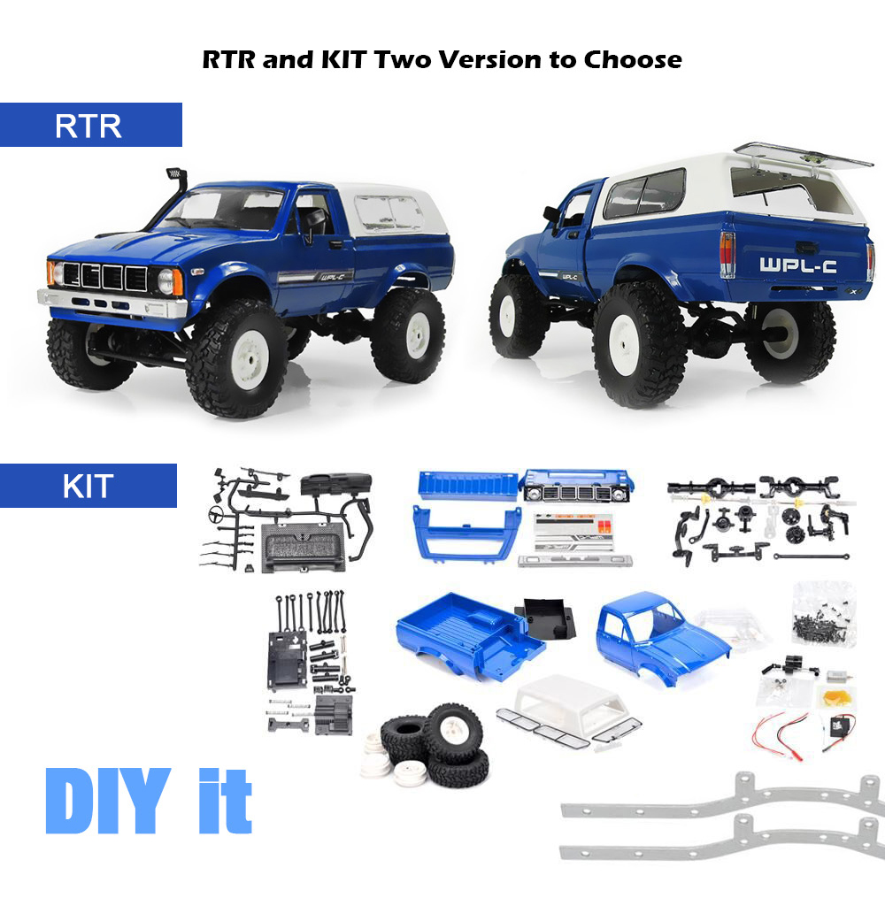1:16 4WD Radio Control Off-Road RTR KIT RC Car Rock Crawler Electric Buggy DIY 