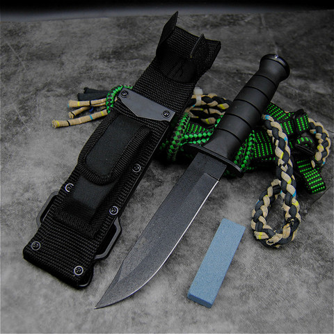D2 High Hardness Straight  KnifeJapanese samurai Jungle Survival Tactical Knife Outdoor Rescue Straight Knife Survival Tool ► Photo 1/6