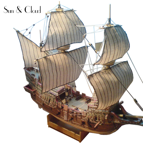 1:100 3D England Golden Hind Galleon Ship Boat Paper Model Assemble Hand Work Puzzle Game DIY Kids Toy ► Photo 1/5