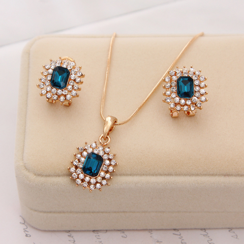 Hesiod Women Austrian Crystal Luxury Alloy Rhinestone Jewelry Sets Necklace Earrings sets ► Photo 1/6