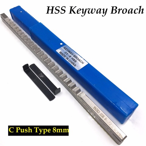 HSS Keyway Broach 8mm C Push Type Metric Size Broaches High Speed Steel Keyway Cutting Broaching Tools for CNC Router ► Photo 1/6