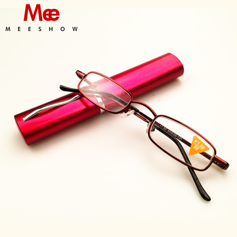 Meeshow Pocket Compact Premium Reading Glasses With Aluminum Pen Holder Case Strength +1.0-3.5 Eye Glasses T0388 ► Photo 1/5
