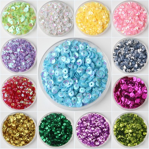 25g 4mm 6mm Paillettes Round Cup Loose Sequins Sewing Sequin for Wedding Decoration Craft Garment Drawing Material Accessories ► Photo 1/6