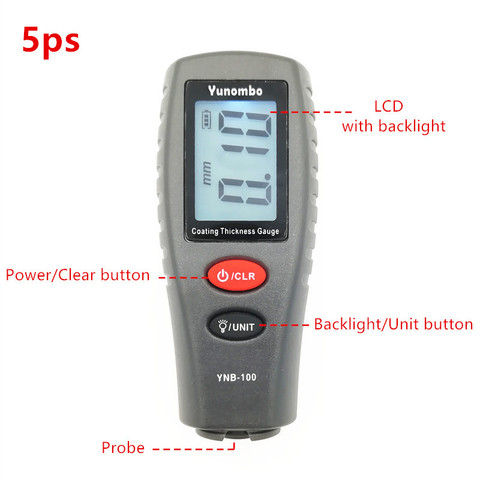 5ps Digital Mini Coating Thickness Gauge Car Paint Thickness Meter Paint Thickness tester Thickness Gauge with backlight YNB-100 ► Photo 1/6