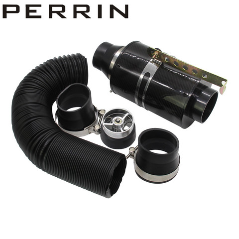 Universal Racing Carbon Fiber Cold Feed Induction Kit  Carbon Fiber Air Intake Kit Air Filter Box with Fan ► Photo 1/5