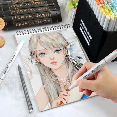 Finecolour EF101 Double Head Sketch Art Marker Alcohol Based Ink Drawing Marker Pen For Art Supplies 1Pcs In Any Color ► Photo 1/5