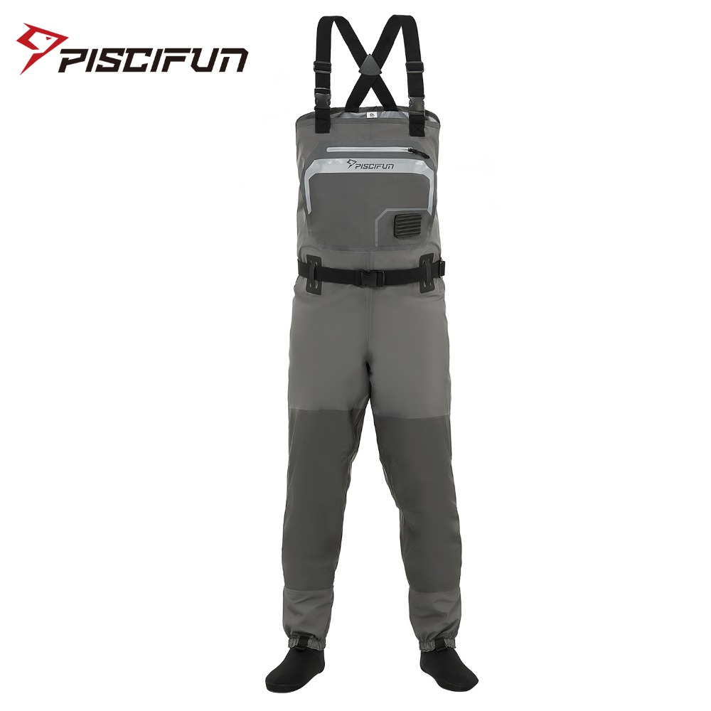 Piscifun Fishing Waders 3-Layer Polyester Breathable Waterproof Stocking  Foot Fly Fishing Chest Waders Pants - Price history & Review, AliExpress  Seller - Piscifunfishing Store