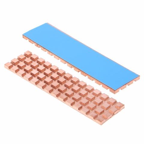 Copper Heatsink Cooler Heat sink Thermal Conductive Adhesive For M.2 NGFF 2280 PCI-E NVME SSD 67*18mm Thickness 2mm/3mm/4mm C26 ► Photo 1/6
