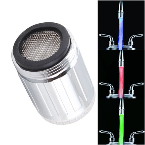 LED RGB 7 Colors Faucet Light Tap Nozzle  Change Blinking Temperature Faucet Aerator Water Saving Kitchen Bathroom Accessories ► Photo 1/6