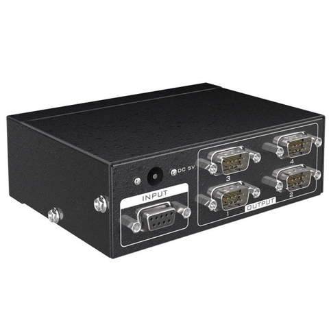 Active Serial RS232 Splitter 1 to 4 RS232 bi-direction Switcher Splitter 4 to 1 with power adapter ► Photo 1/4