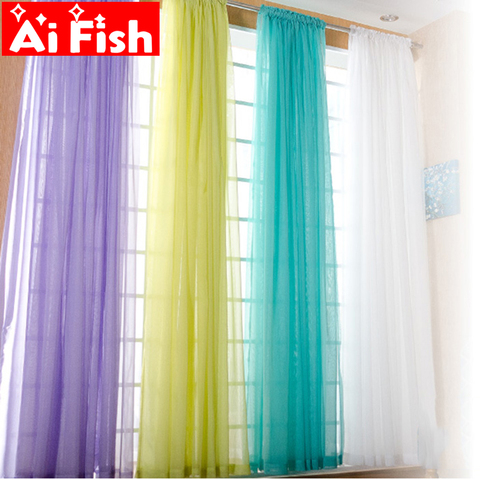 European and American style white Window Screening Solid Door Curtains Drape Panel Sheer Tulle For Living Room AP184#3-40 ► Photo 1/6