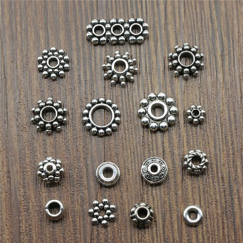 40pcs/lot Antique Silver Color Small Spacer Beads Charm Pendants Jewelry Accessories DIY Small Spacer Beads Charms ► Photo 1/2