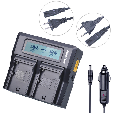 LCD Dual Fast Battery Charger  for Sony NP F770 F750 F570 F550 F530 NP F970 F960 F950 F930 NP-FM50 NP-FM500H NP-QM71D NP-QM91D ► Photo 1/6