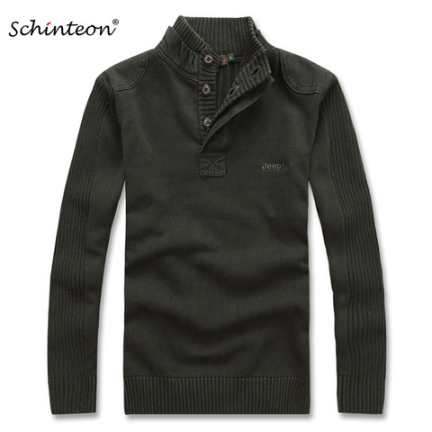 Schinteon Men Warm Sweater Pullover Coats Turtleneck Purple Black Army Green Winter Wool Primer shirt Slim ► Photo 1/5