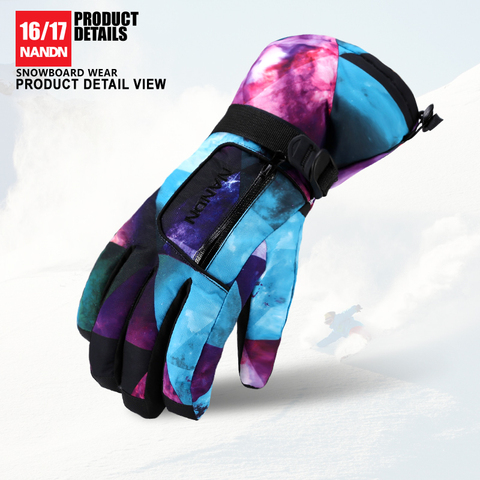 NANDN SNOW Ski gloves men women Keep warm Snowboard Gloves Motorcycle Winter Skiing Climbing Waterproof Snow Gloves ► Photo 1/6
