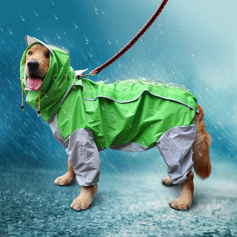 Large Dog Clothes Raincoat Waterproof Dog Suits Dot Rain Cape Pet Clothing For Big Dogs Hooded Jacket Poncho Pet Rain Coat ► Photo 1/6