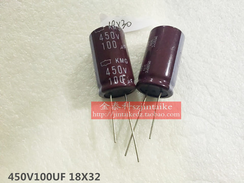 2022 hot sale 10pcs/30pcs 450V100UF NIPPON electrolytic capacitors 18X32 KMG series of brown 105 degrees spot free shipping ► Photo 1/1