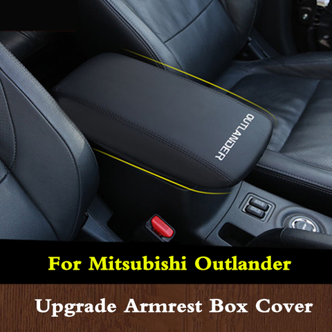 For Mitsubishi Outlander 2013 2016 2022 Leather Car Armrest Pad Center Console Armrests Box Storage Cover Protection Cushion ► Photo 1/4