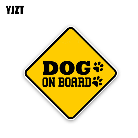 YJZT 15.9CM*15.9CM DOG ON BOARD Decal Warning PVC Car Sticker 12-40351 ► Photo 1/6