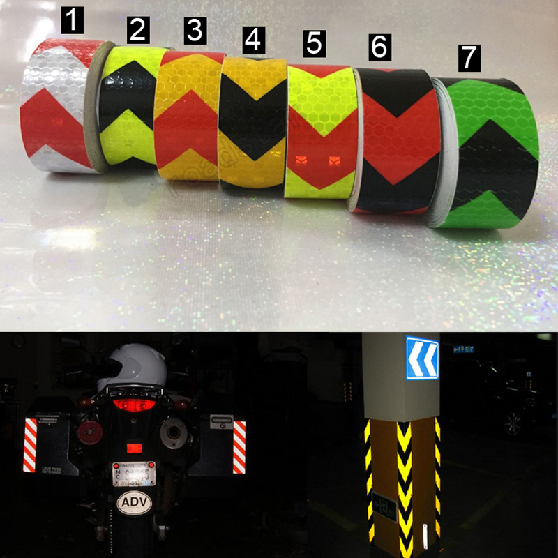 Car Truck Reflective Self-adhesive Safety Warning Tape Roll Film Sticker 6 Color 