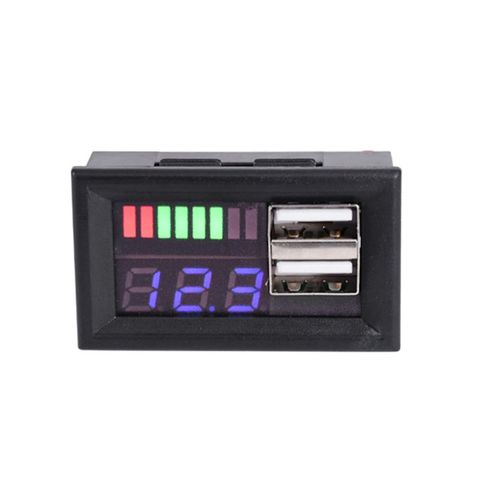 Blue LED Digital Display Voltmeter Mini Voltage Meter Volt Tester Panel For DC 12V Cars Motorcycles Vehicles USB 5V2A output ► Photo 1/6