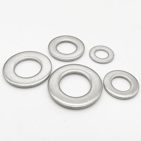 1/50/100pcs GB97 A2 304 Stainless Steel Flat Washer Plain Gasket for M1.6 M2 M2.5 M3 M4 M5 M6 M8 M10 M12 M16 M20 M24 Screw Bolt ► Photo 1/3