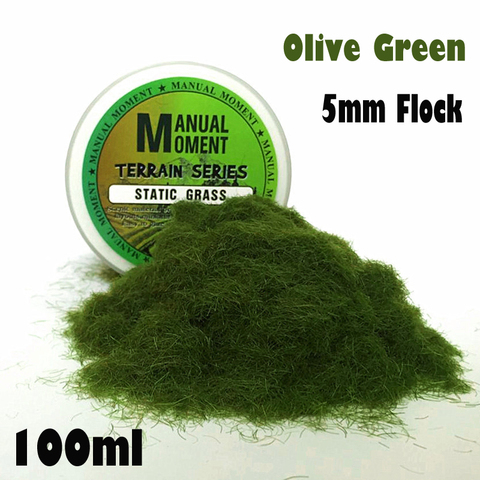 Miniature Scene Model Materia Olive Green Turf Flock Lawn Nylon Grass Powder STATIC GRASS 5MM Modeling Hobby Craft  Accessory ► Photo 1/1