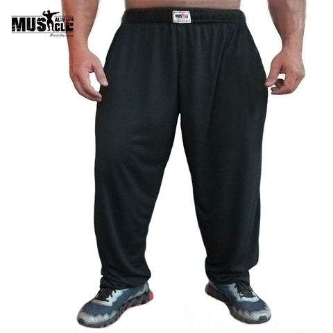 Men's  Bodybuilding Baggy Pants For Loose Comfortable Workout Trouser Lycra Cotton High Elastic Designed For Fitness,M,L,XL ► Photo 1/6