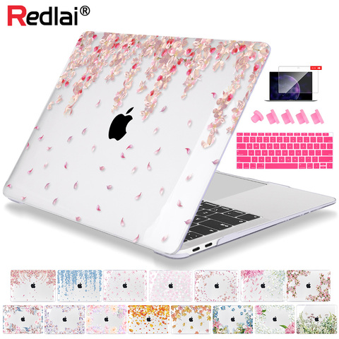 Redlai Crystal Flowers Case for MacBook Air 13 inch A1932 A2179 2022 Pro Retina 13 15 16 Touch bar A2141 A2159 A2289 A2251 Cover ► Photo 1/6