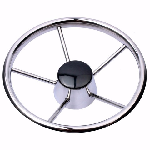 boat accessories marine 11'' Boat Stainless Steel 5 Spokes Steering Wheel 280mm Dia for Marine Yacht ► Photo 1/1