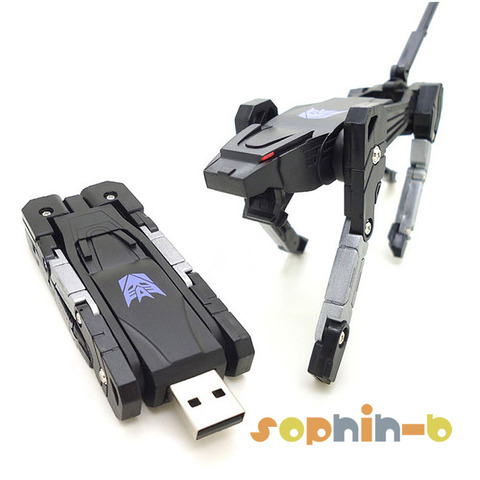 64GB Transformed Soundwave Ravage USB 3.0 Flash Memory Pen Card Drive U Disk Figure ► Photo 1/6