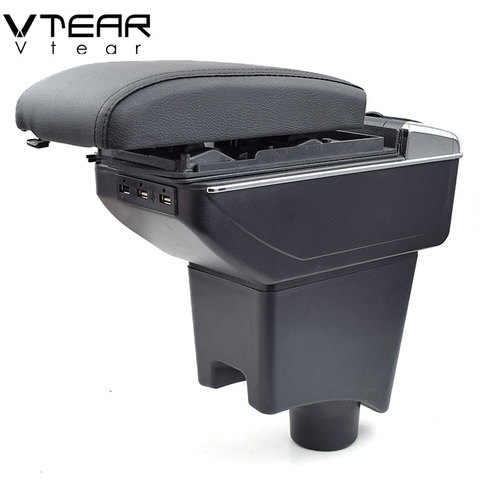 Vtear For Dacia sandero accessories car armrest leather arm rest rotatable storage box raised cover center console car-styling ► Photo 1/1