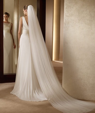 NZUK Elegant Wedding Accessories 3 Meters 2 Layer Wedding Veil White Ivory Simple Bridal Veil With Comb Wedding Veil Hot Sale ► Photo 1/6