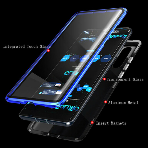Double sided glass Magnetic case for xiaomi mi 9 8 K20 pro 9SE 9T PRO Alumium metal 360 degree Full Cover Case ► Photo 1/1