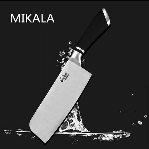 Free Shipping MIKALA Western Style Stainless Steel Cleaver Kitchen Multi-use Meat Slicing Knives Cutting Fruit Vegetable Knife ► Photo 1/3