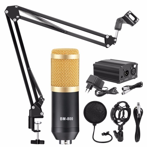 микрофон bm 800 Condenser Microphone Studio Recording Kits bm800 Karaoke Microphone for Computer bm-800 Mic Stand Phantom Power ► Photo 1/6