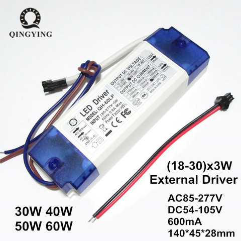 1pcs-10pcs 40W 50W 60W 600mA LED Driver Constant Current 18-30x3W DC54-105V Lighting Transformers For Floodlight Power Supply ► Photo 1/3