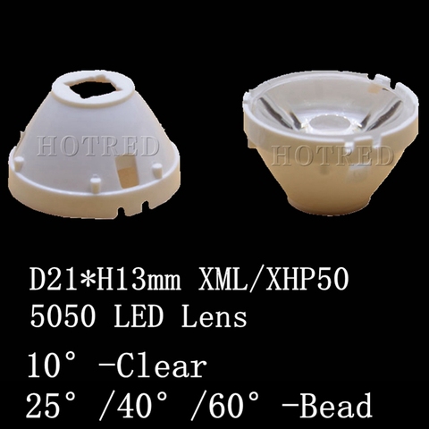 10pcs CREE XML LED XML2 LED XHP50 LED 5050 Lens 21mm 32mm white holder 10/25/45/60 degree LED LENS/Reflector Collimator ► Photo 1/6