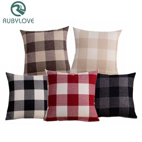 45x45cm Simple Style Classical Lattice Pattern Cushion Cover Square Pillow Case Home Decor For Sofa Bed Car Throw Pillow ► Photo 1/6