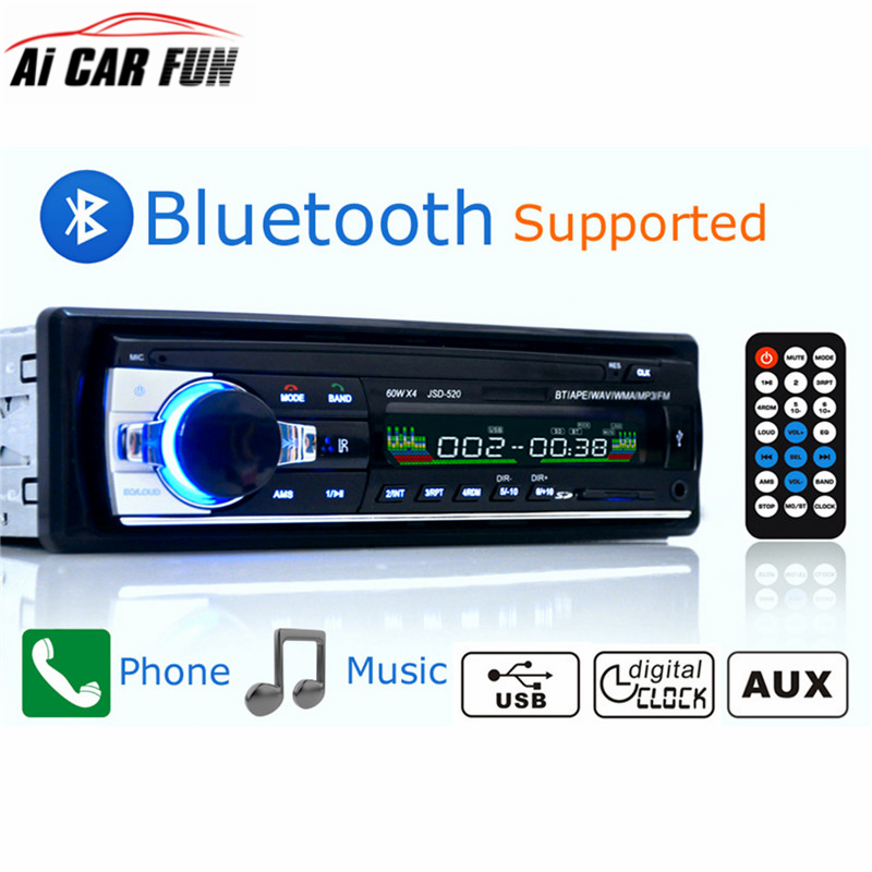 Car Stereo Player Bluetooth SD USB MP3 FM Radio In Dash Receiver 1Din Audio AUX 