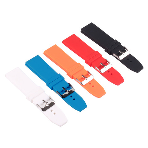 Silicon Rubber 16/18/20/22/24/26/28mm Bright-Colored Solid Watch Multi Color Army Military watchbands Strap Bands Buckle 18mm ► Photo 1/6