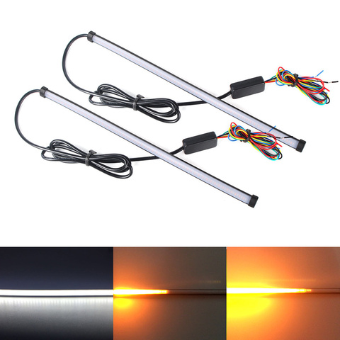 2 x White Amber Red Strobe Switchback LED DRL Daytime Running Light led Knight Rider Lights Scanner Runs Brake Turn Signal light ► Photo 1/6